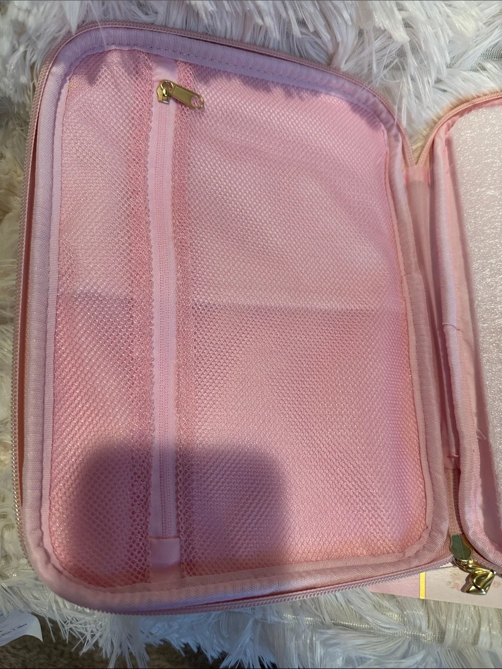 LoveShackFancy Pink Floral Kids Organizer with Gold Bow
